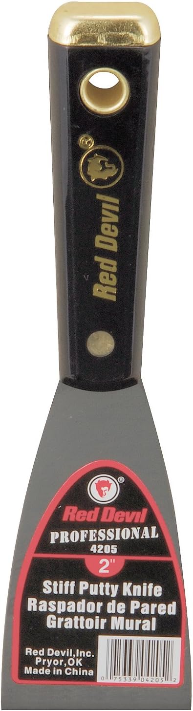 Red Devil 4205 2" Stiff Putty Knife, Silver 2 Inch