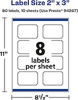AVERY Glossy Clear Rectangle Scalloped Labels, Sure Feed Technology, 2" x 3"