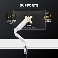 Fellowes Platinum Series Monitor Arm for 40-Inch Monitors, Full Motion, VESA Mount, USB Ports, Ergonomic