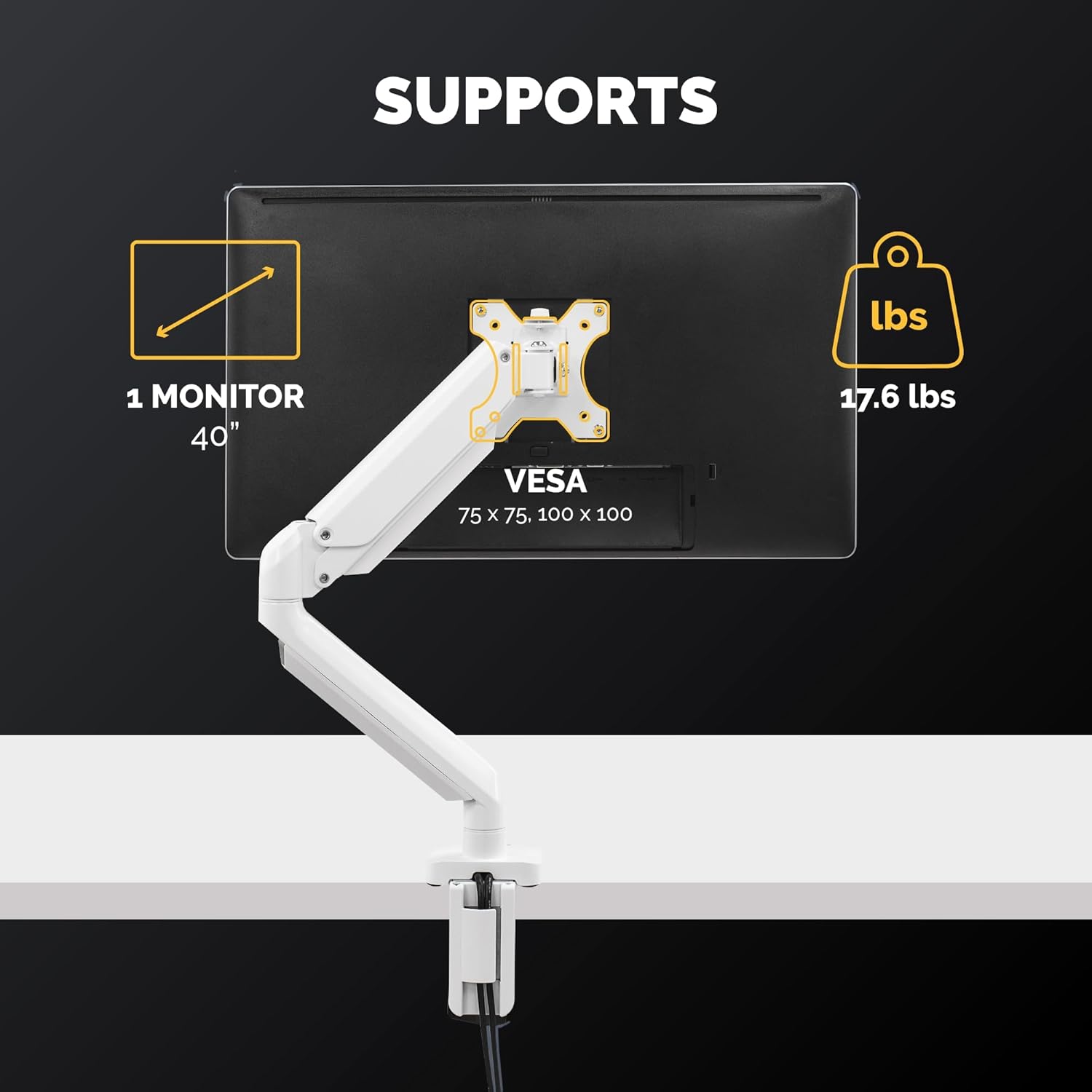 Fellowes Platinum Series Monitor Arm for 40-Inch Monitors, Full Motion, VESA Mount, USB Ports, Ergonomic