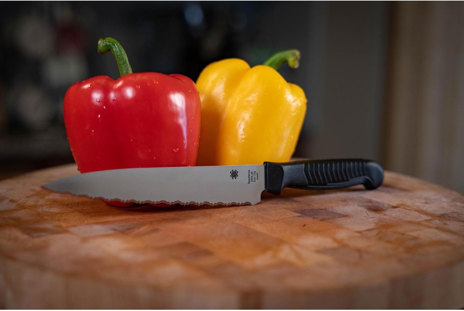 SPYDERCO Lightweight Kitchen Utility Knife with MBS-26 Stainless Steel Blade and Polypropylene Handle
