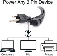C2G Replacement AC Power Cord NEMA 5-15P to IEC C13 (18 AWG)