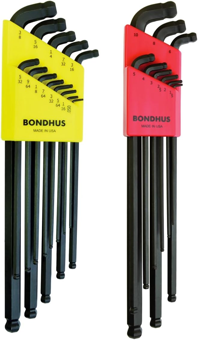 Bondhus 0.050-3/8" & 1.5-10mm Stubby Ball End Hex Key 22pc & 13pc Double Pack Hex Key Double Pack + Double Pk