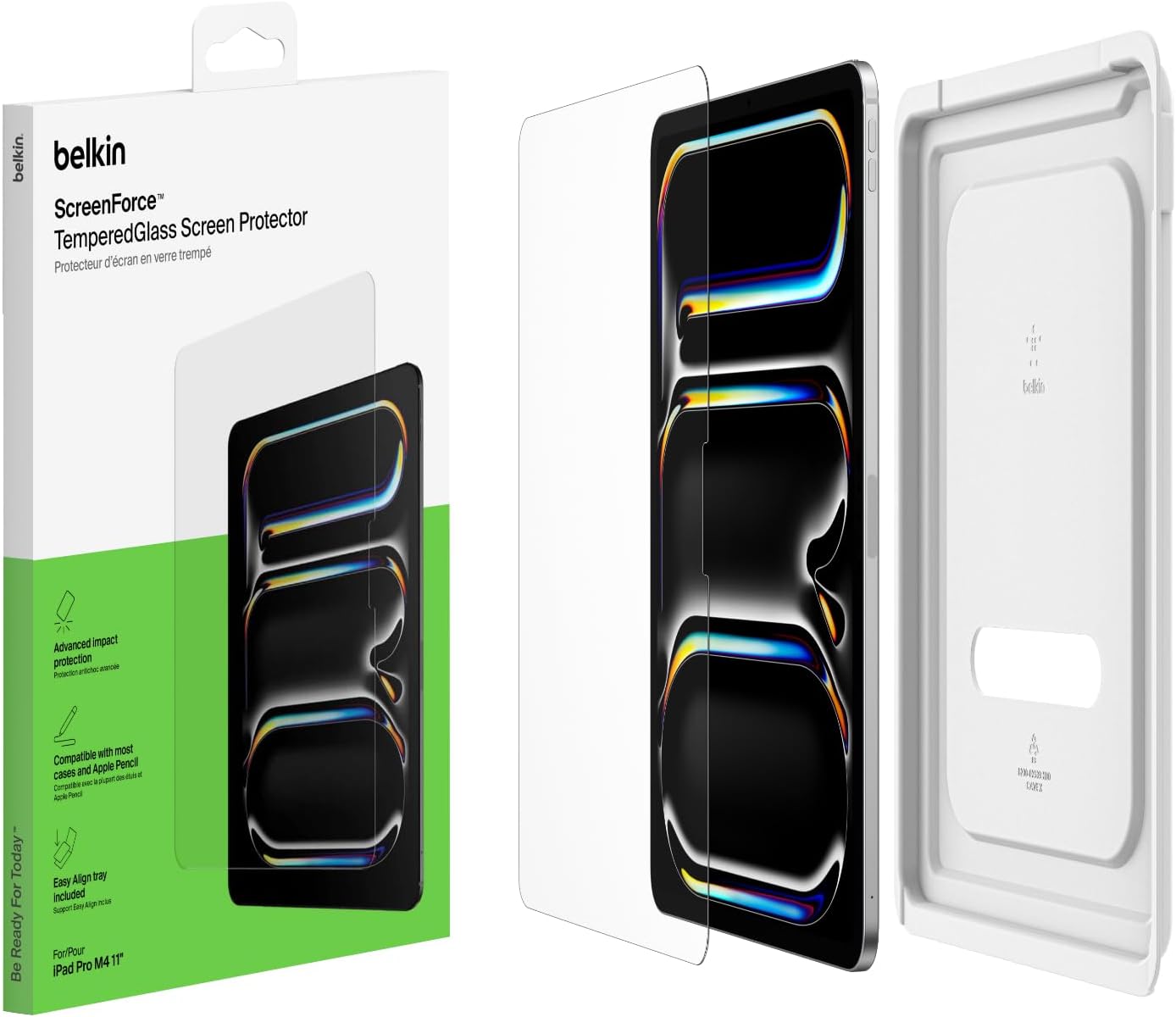 Belkin ScreenForce TemperedGlass Screen Protector for Apple iPad Pro 11" 7th Generation, Thin, Extra Durable