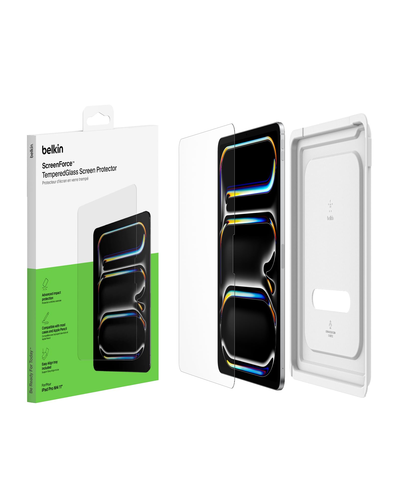 Belkin ScreenForce TemperedGlass Screen Protector for Apple iPad Pro 11" 7th Generation, Thin, Extra Durable