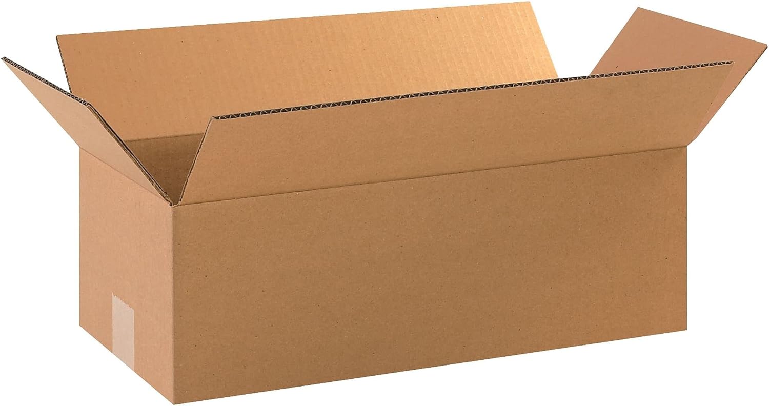 Partners Brand Corrugated Boxes, 18-Inch x 8-Inch x 4-Inch, Kraft, 25/Bundle (1884)