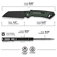 CIVIVI Buster FG Larger Pocket Knife, Superlock Folding Knife for Men Women with 4.2 in Nitro-V Blade Micarta Handle, Designed by Snecx Tan C24052-3 (Green)