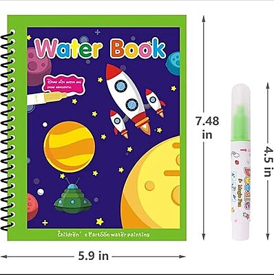 Water Magic Coloring Books with Refillable Pens - Pack of 4