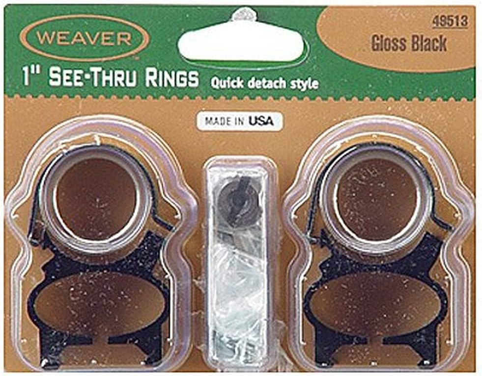 Weaver See-Thru 1-Inch Detachable Rings (Gloss Black)