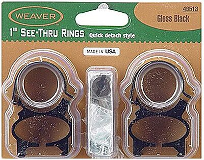 Weaver See-Thru 1-Inch Detachable Rings (Gloss Black)