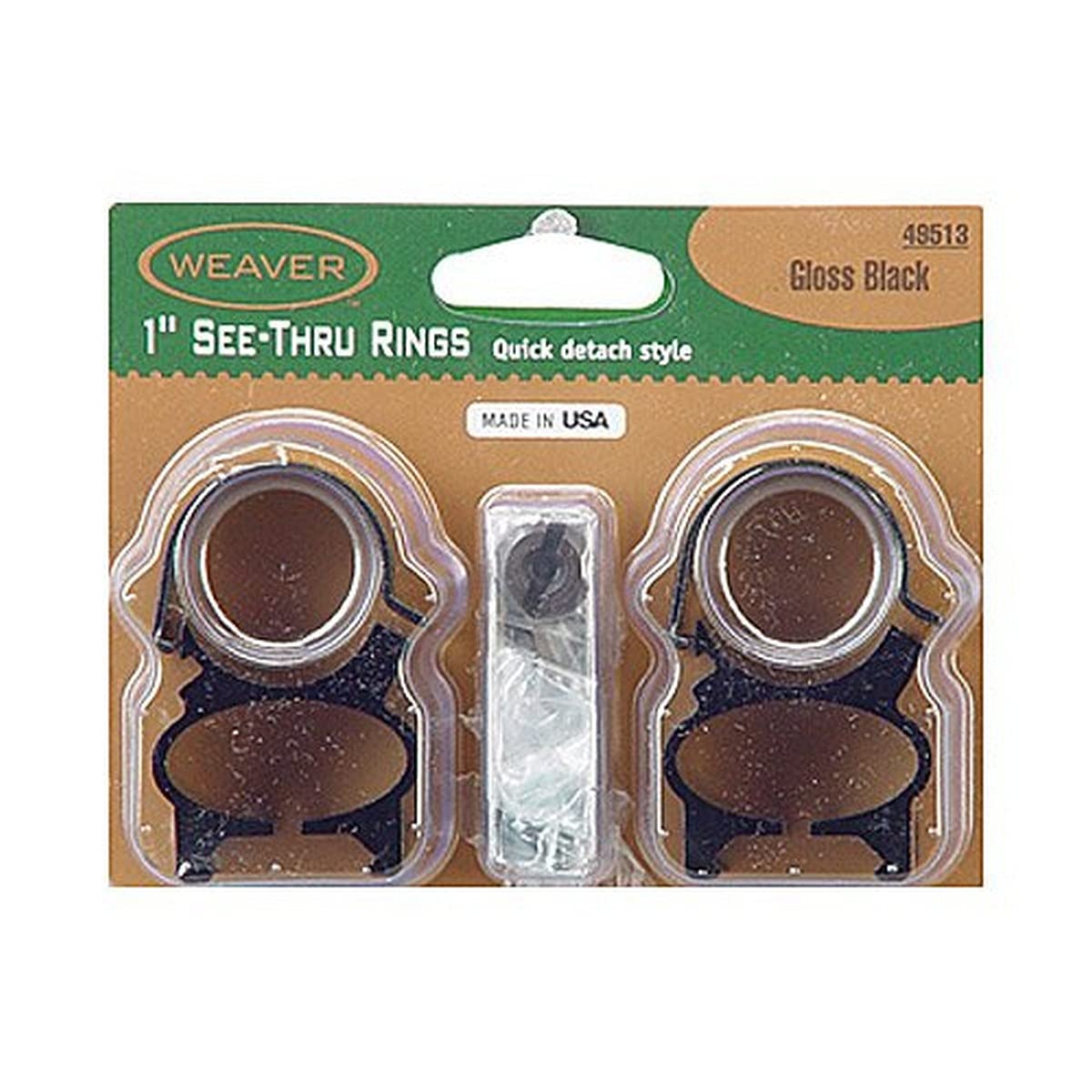 Weaver See-Thru 1-Inch Detachable Rings (Gloss Black)