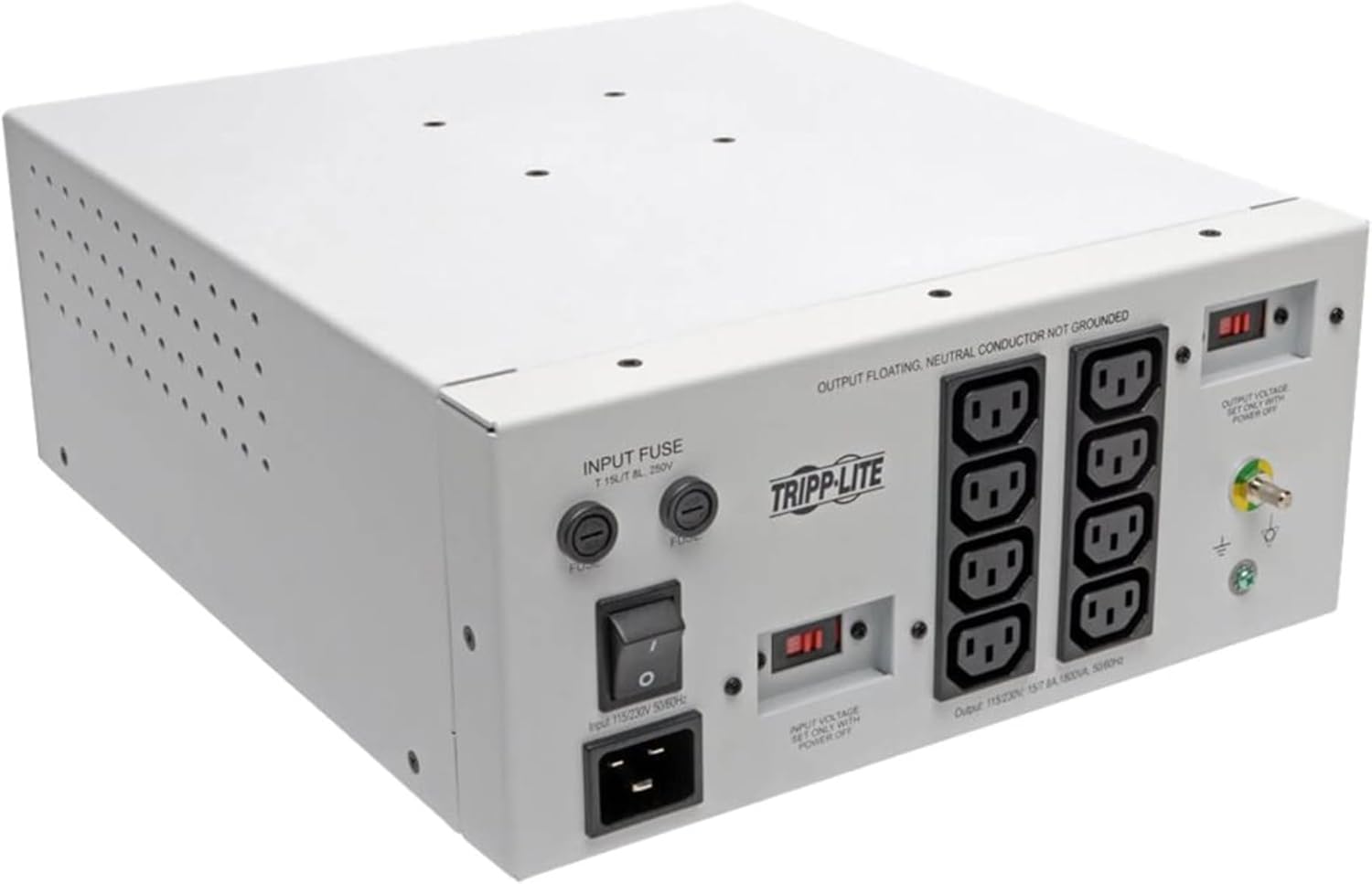 Eaton Tripp Lite Series Isolator Series Dual-Voltage 115/230V 1800W 60601-1 Medical-Grade Isolation Transformer, C20 Inlet