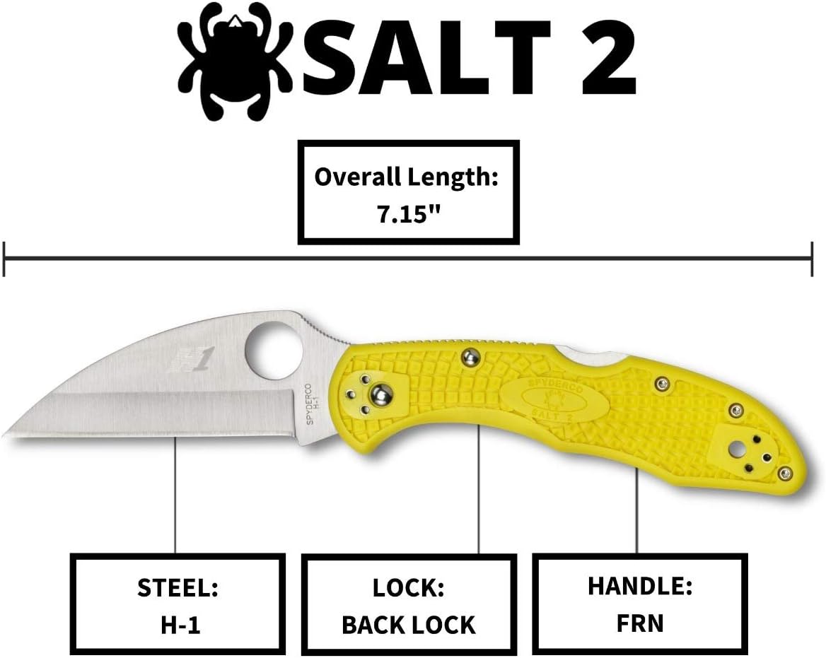 SPYDERCO Salt 2 Lightweight Folding Knife with FRN Handle