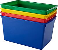 Office Depot® Brand Medium Storage Bin, 7-1/2"H x 14-1/8"W x 9-1/4"D, Assorted Colors