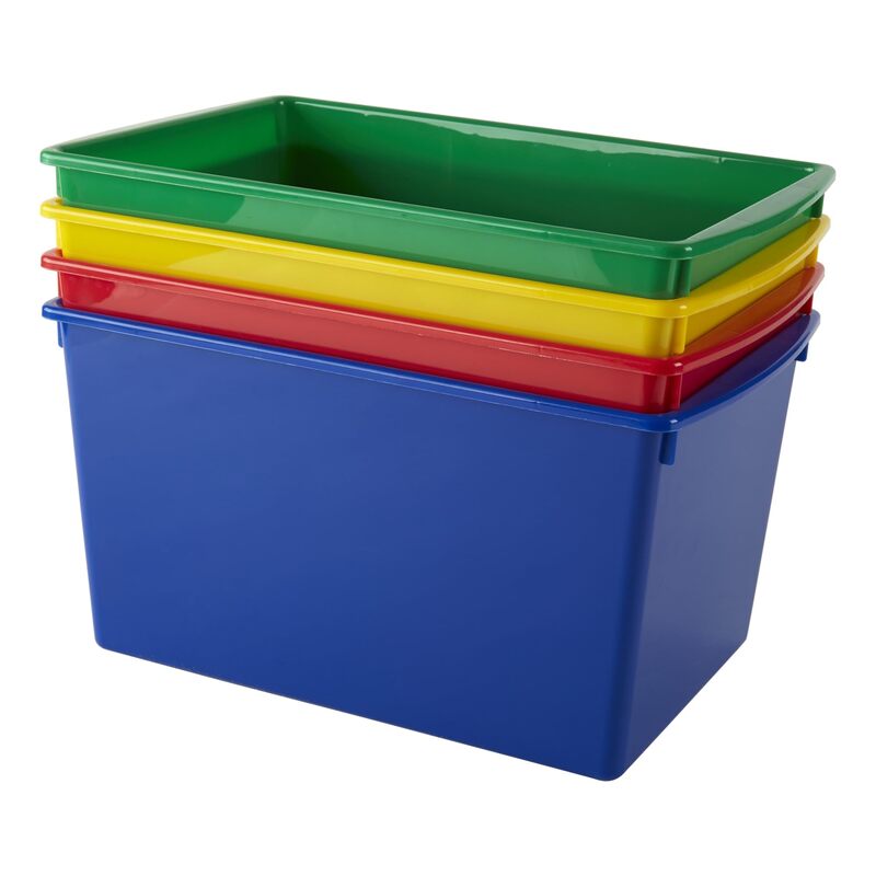 Office Depot® Brand Medium Storage Bin, 7-1/2"H x 14-1/8"W x 9-1/4"D, Assorted Colors