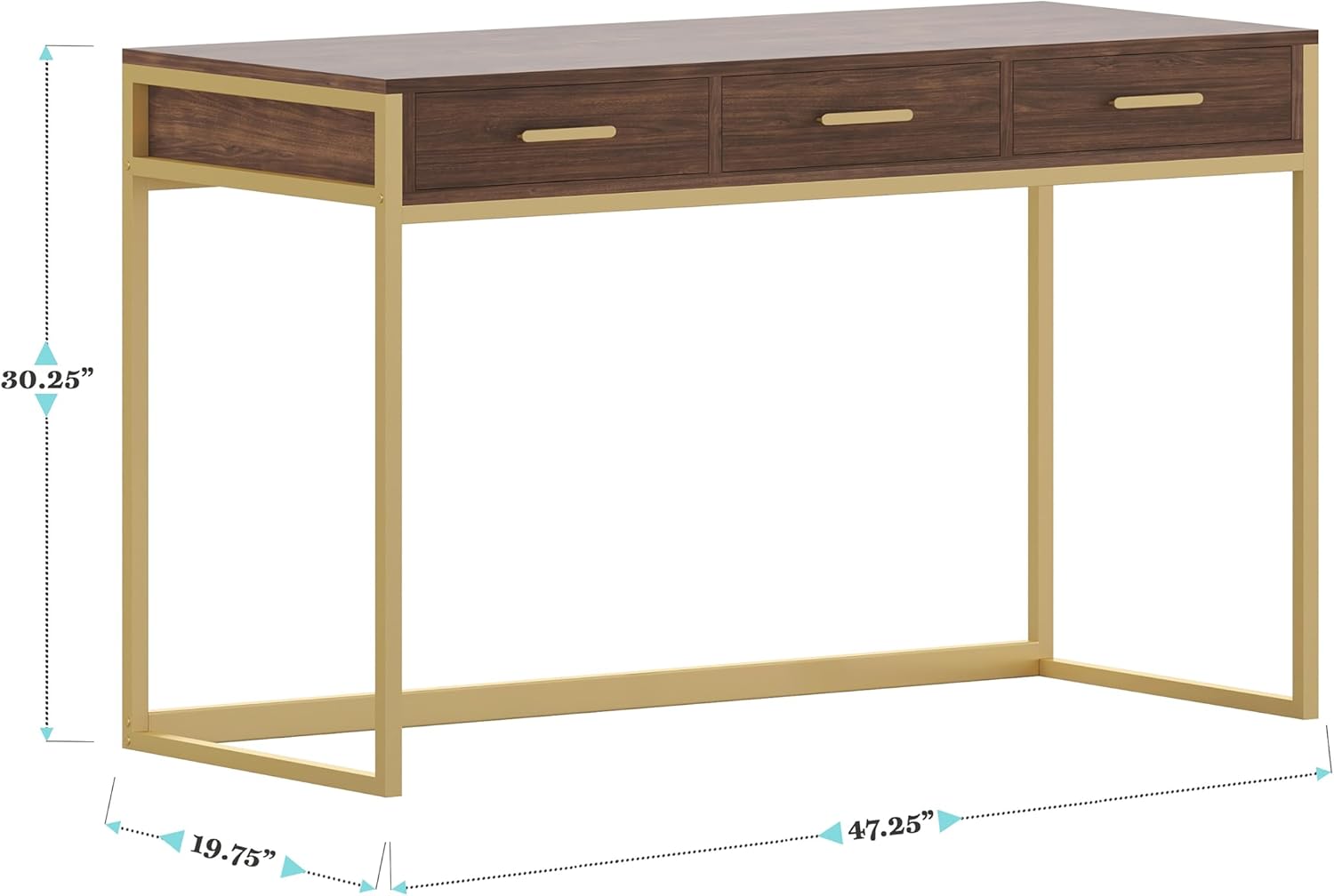 Martha Stewart Ollie Home Office Desk with 3 Drawers