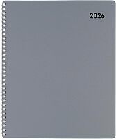 Office Depot Brand Weekly Monthly Appointment Book, 8 1/2" x 11", Silver, January 2026 to December 2026, OD71053026
