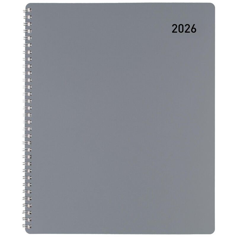 Office Depot Brand Weekly Monthly Appointment Book, 8 1/2" x 11", Silver, January 2026 to December 2026, OD71053026