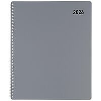 Office Depot Brand Weekly Monthly Appointment Book, 8 1/2" x 11", Silver, January 2026 to December 2026, OD71053026