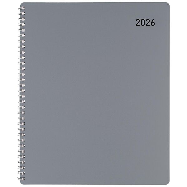 Office Depot Brand Weekly Monthly Appointment Book, 8 1/2" x 11", Silver, January 2026 to December 2026, OD71053026