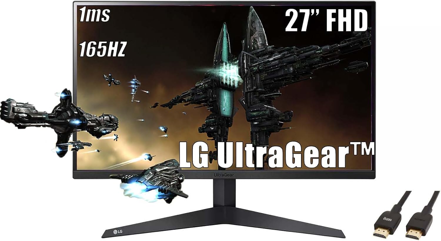 LG 27 inch Ultragear Gaming Monitor, FHD (1920 x 1080) Display, 165Hz, 1ms, AMD FreeSync Premium, Black Stabilizer