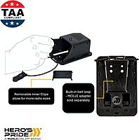 Hero's Pride Edge Radio Holder - Chicago PD Two Way Radio Holster for Duty Belt Up to 2.5" Wide