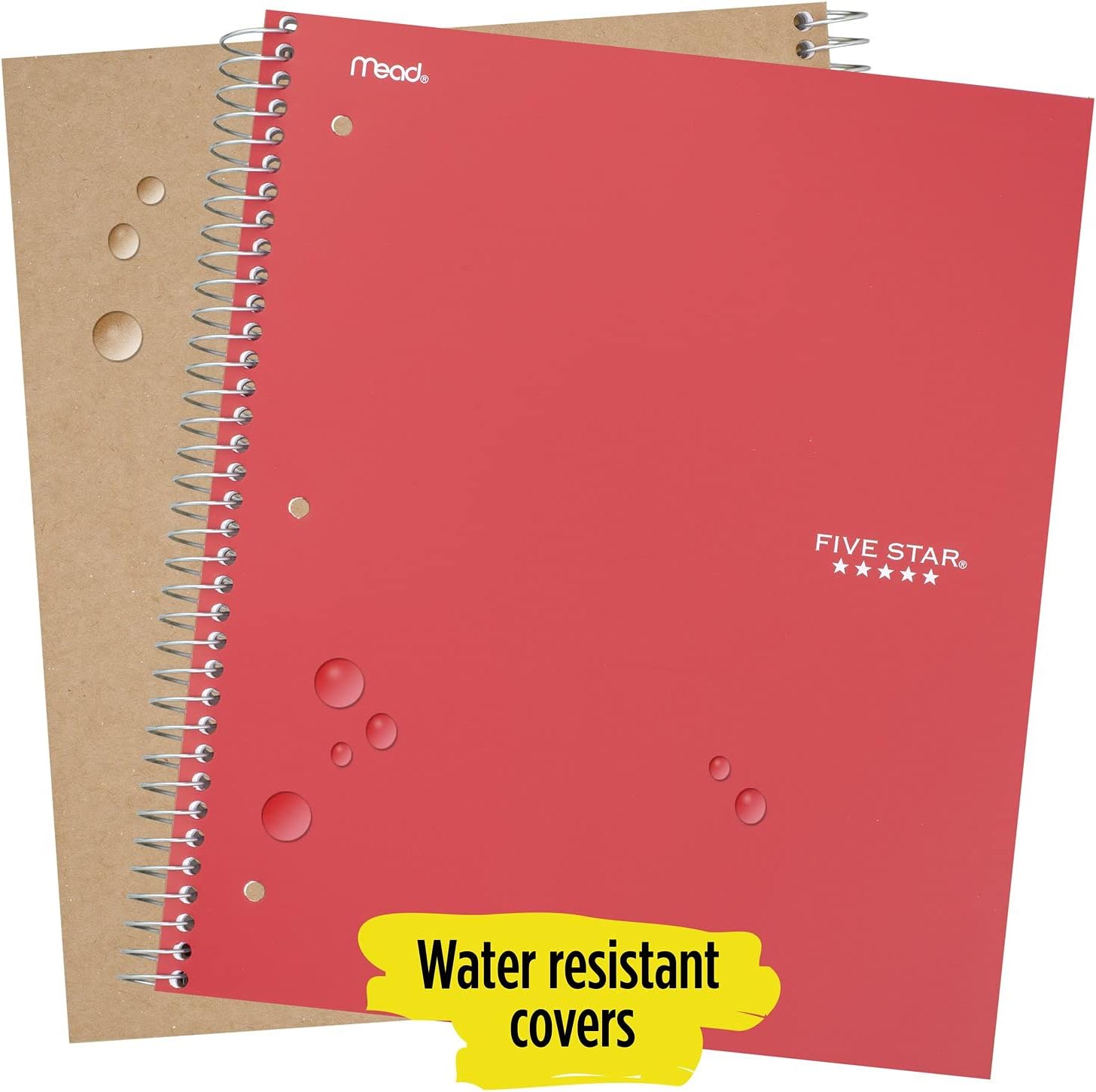 Five Star Spiral Notebook, 1 Subject, Graph Ruled Paper, 100 Sheets, 11" x 8-1/2" Sheet Size, Assorted Colors