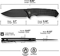 CIVIVI Tacticorix Pocket Knife for Men Women, EDC Flipper Folding Knife with 3.7" Nitro-V Blade G10 Handle for Camping