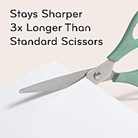 U Brands U-Eco 8" Scissors for Office, Assorted Brights, Patented Concave Blade Technology, Craft Scissor Set, Pack of Scissors for Gift Wrapping and Crafting, Set of 3 (6607U01-24)