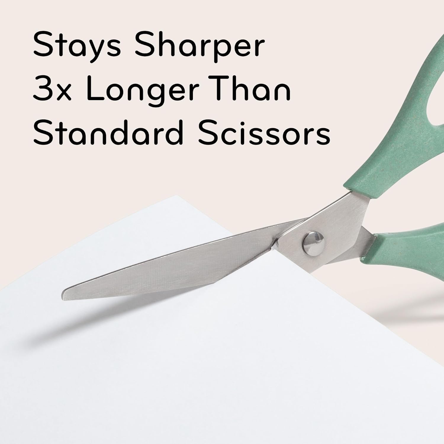 U Brands U-Eco 8" Scissors for Office, Assorted Brights, Patented Concave Blade Technology, Craft Scissor Set, Pack of Scissors for Gift Wrapping and Crafting, Set of 3 (6607U01-24)