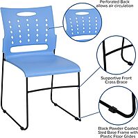 Flash Furniture HERCULES Series 881 lb. Capacity Sled Base Stack Chair with Air-Vent Back