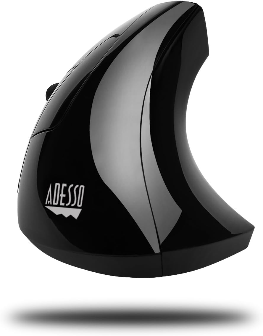 iMouse E90 - Wireless Left-Handed Vertical Ergonomic Mouse, Black