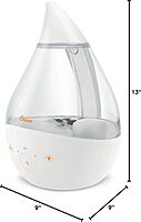 CRANE Drop 4-in-1 Ultrasonic Cool Mist Top-Fill Humidifier with Sound Machine, Night Light & Aroma Tray