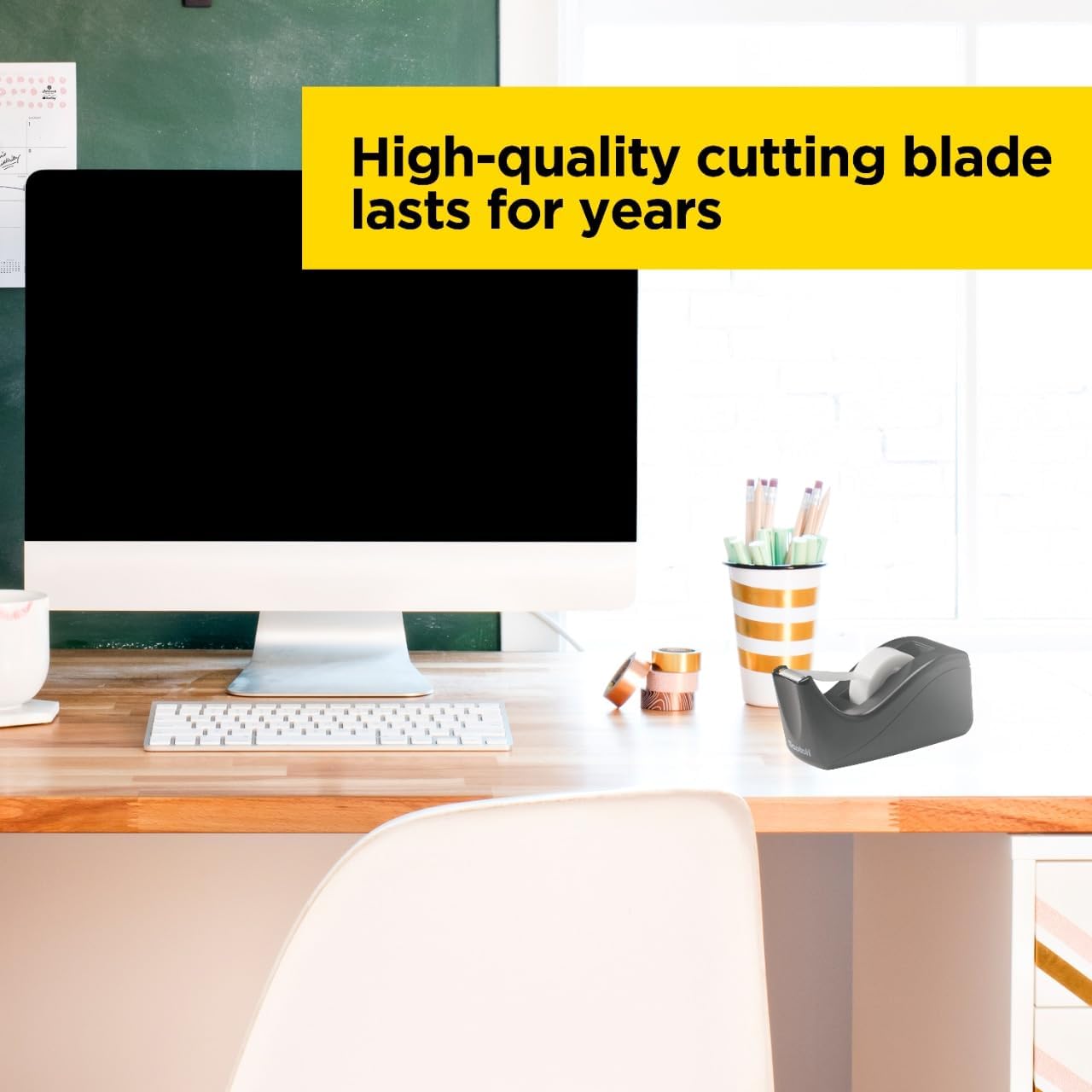 Scotch Desktop Tape Dispenser, Black Two-Tone, 1 Dispenser/Pack (C60-BK) Up To 3/4 In