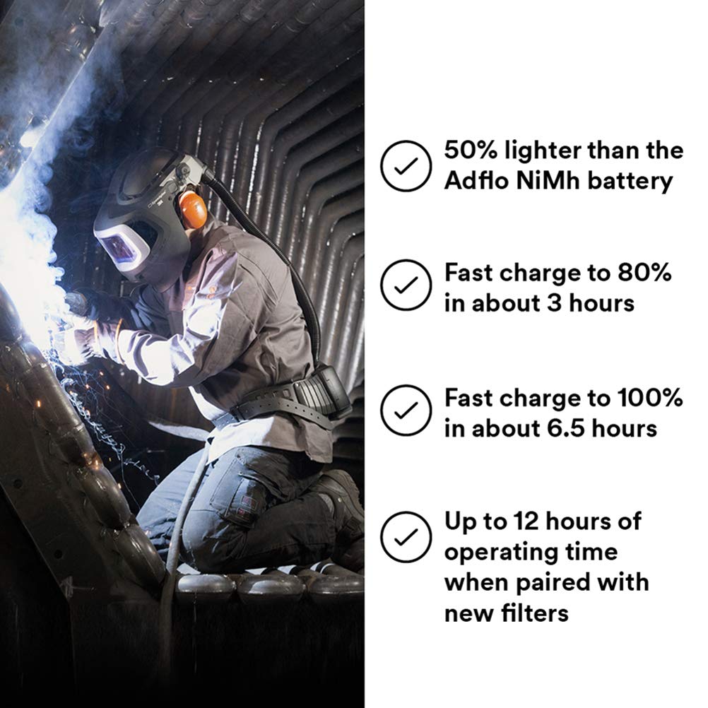 3M Battery, Lithium Ion, for 3M Adflo Powered Air Purifying Respirators (PAPR) for Welding, 35-1099-07, 1 Each