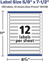 AVERY Glossy Clear Rectangle Labels, Sure Feed Technology, 5/8" x 7-1/2", Print-to-The-Edge, Laser/Inkjet Printable