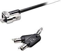 Kensington MicroSaver 2.0 Keyed Laptop Lock - Patented T-bar/Key Lock - Black, Silver - Carbon Steel - For Notebook - TAA Compliant
