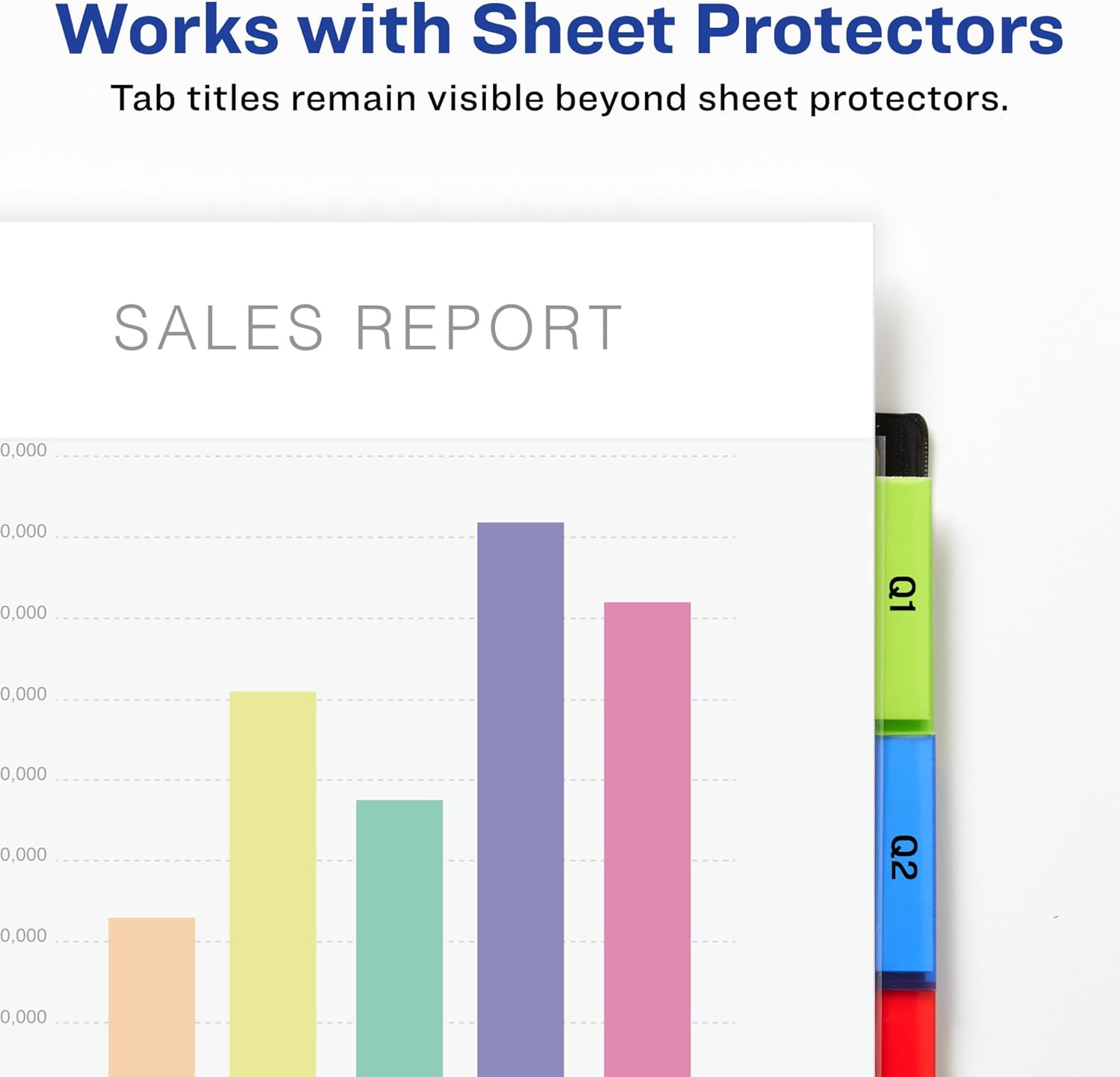 AVERY Dividers for 3-Ring Binders, Big Tab Insertable Two-Pocket Plastic Dividers, Multicolor