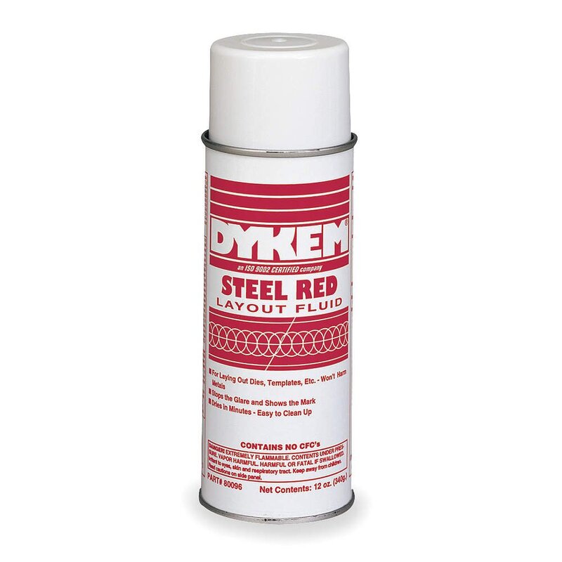 Dykem Steel Red Layout Fluid - 16 oz Aerosol Can - 80096 [PRICE is per EACH]
