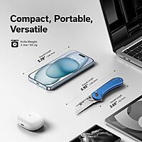 CIVIVI Folding Utility Knife Box Cutter, Elementum Utility Pocket Edc Knife with 3Pcs Extra Razor Blades, Three Ways to Open