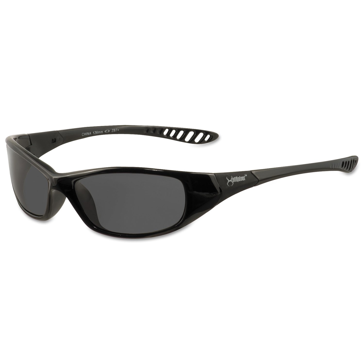 Jackson Safety 25714 V40 Hell Raiser Safety Eyewear, Smoke Polycarbon Anti-Scratch Lenses, Black Frame