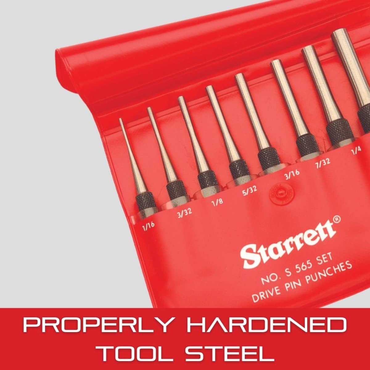 Starrett Automatic Center Punch with Adjustable Stroke - 125mm Length, 16mm Diameter Tapered Point - 818 125mm x 16mm