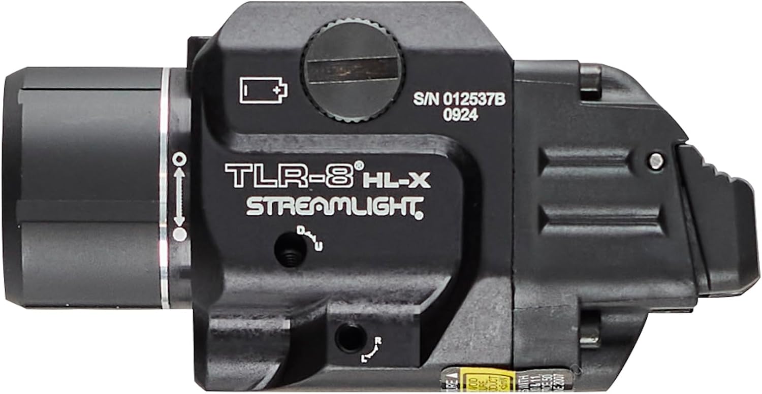 Streamlight 69465 TLR-8 HL-X USB 1000-Lumen Weapon Mounted Rechargeable Tactical Flashlight with Integrated Red Aiming Laser