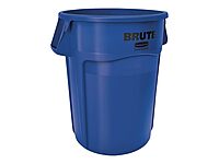 Rubbermaid Commercial 264360BE Brute Vented Trash Receptacle, Round, 44 gal, Blue
