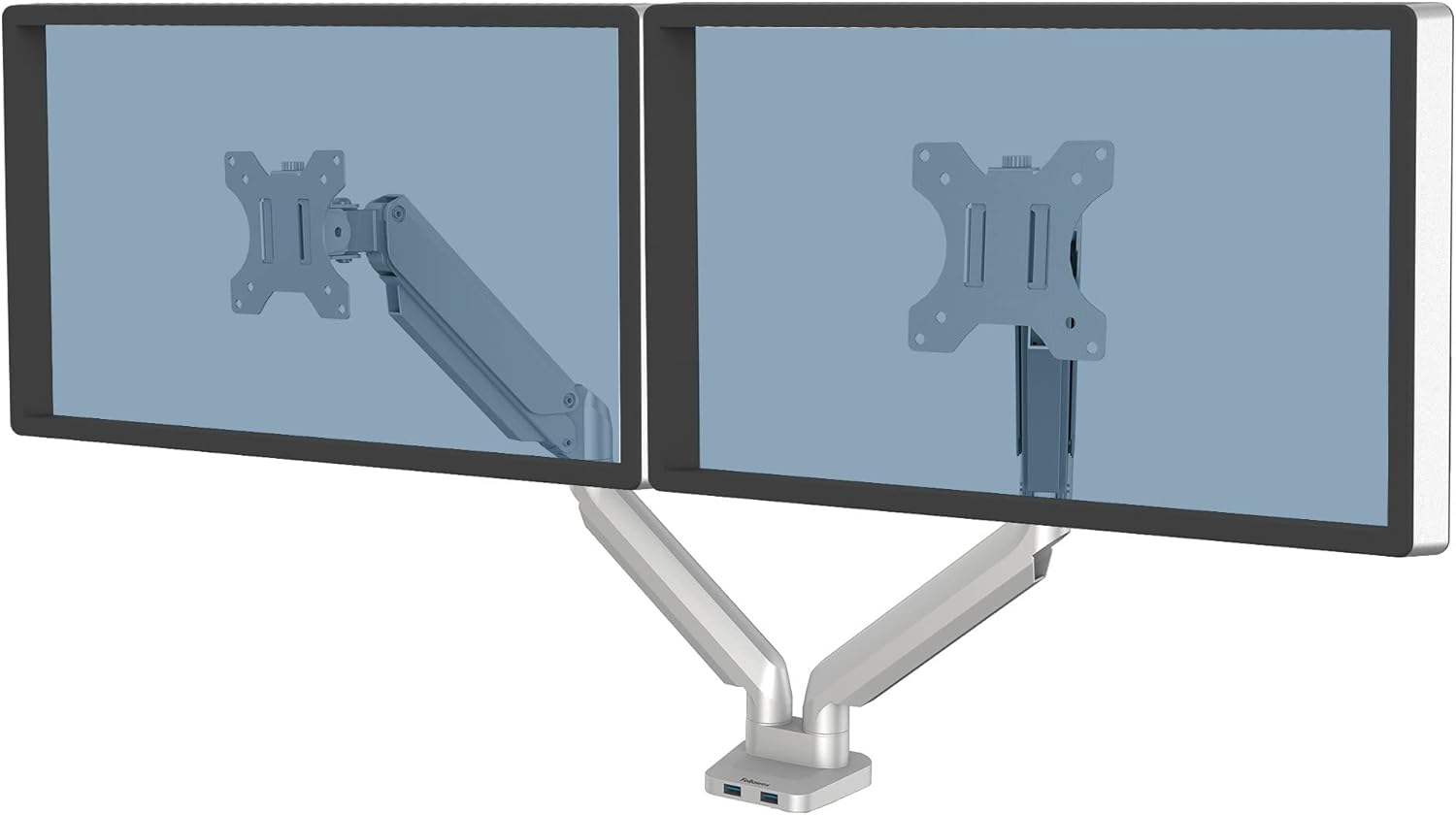 Fellowes Platinum Series Monitor Arm for 40-Inch Monitors, Full Motion, VESA Mount, USB Ports, Ergonomic