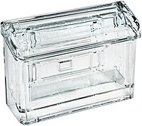 Azar Displays Single-Pocket Wall Files, Adhesive Tape Mount, 7inH x 14-3/4inW x 3inD, Clear, Pack Of 4 Files