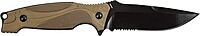 Smith & Wesson M&P M2.0 9in S.S. Full Tang Thin Fixed Blade Knife with 4in Drop Point Blade and Rubber FDE Handle