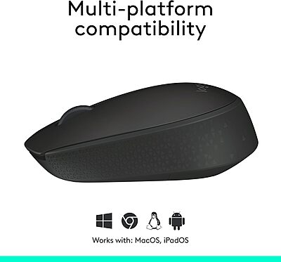 Logitech M170 Wireless Mouse for PC, Mac, Laptop, 2.4 GHz with USB Mini Receiver - Battery Life, Ambidextrous