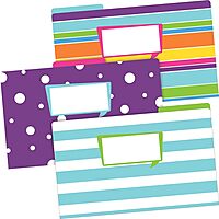 Barker Creek File Folders - Set of 9 Happy Legal Size Folders, 12pt Stock, Multi-Design Set, 1/3 Cut Tabs, Reversible, Home