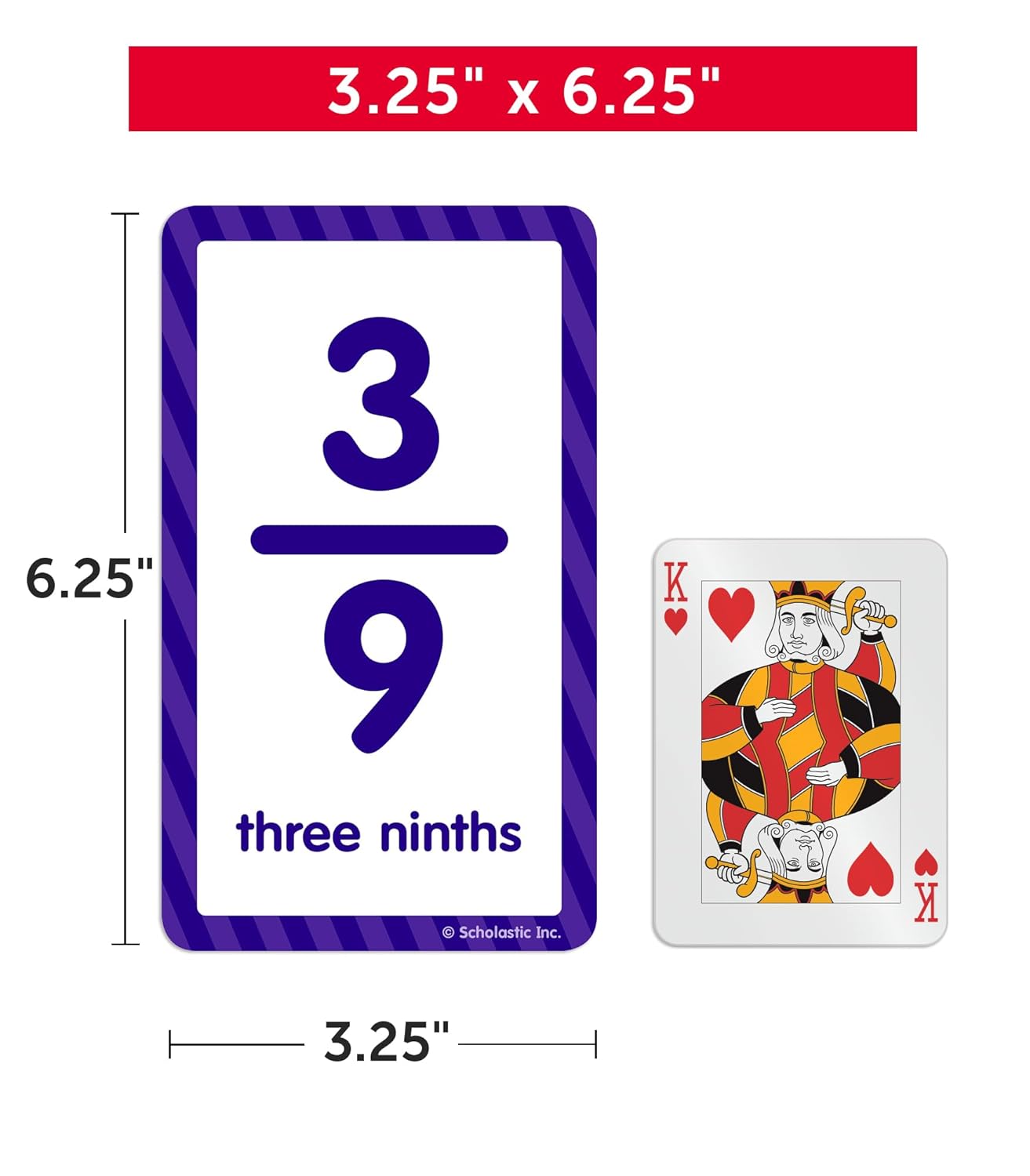 Scholastic Fractions Flash Cards, 6-5/16inH x 3-7/16inW, 2nd Grade, Pack Of 56 Cards